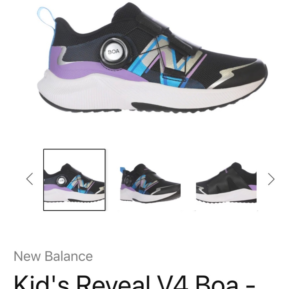 NEW!!! Never worn. New Balance V4 Boa - Black, Purple, blue. Boa clip